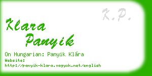 klara panyik business card